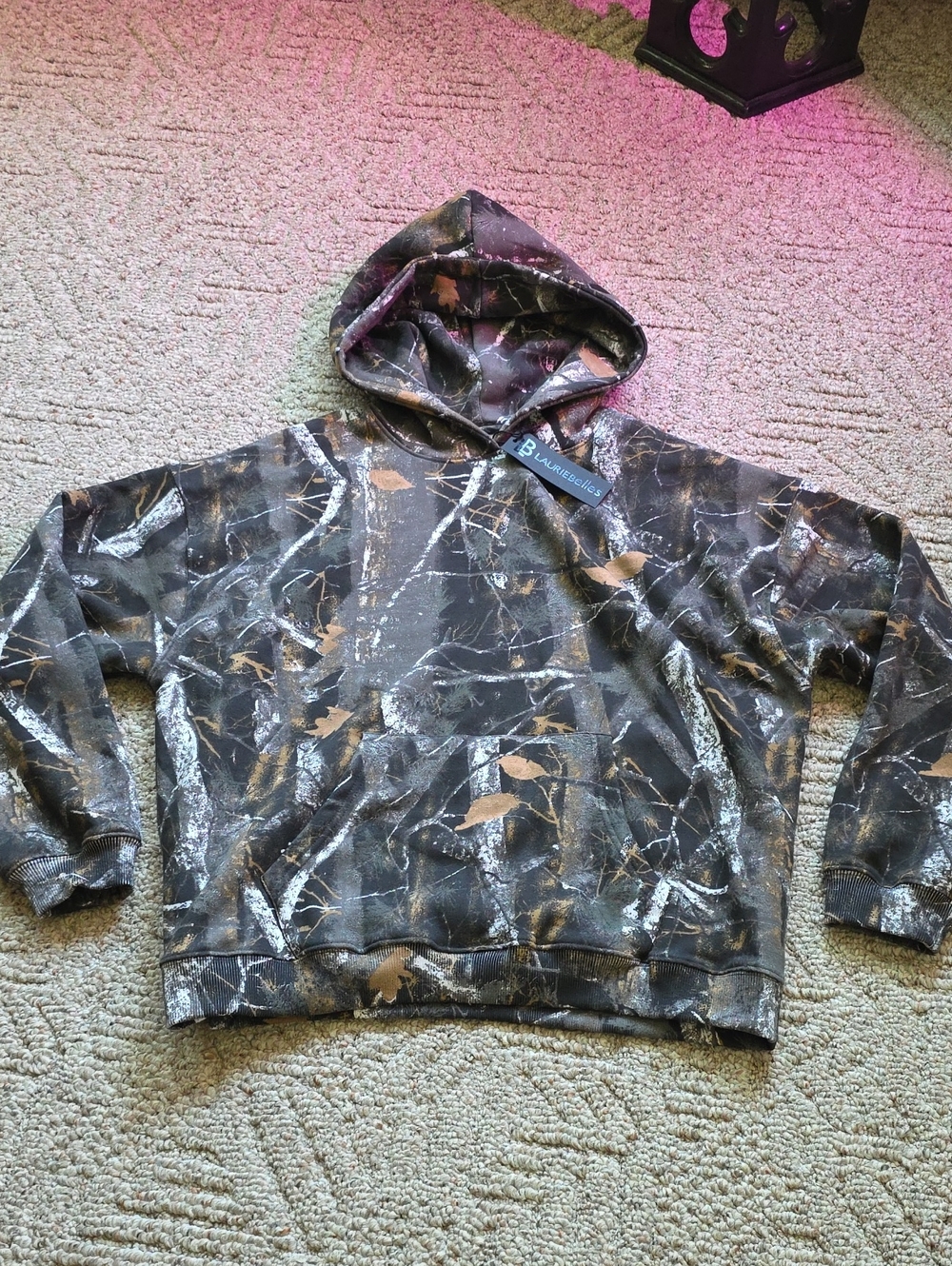 Lily & Lottie Dark Camo Hoodie Womens Large NWT